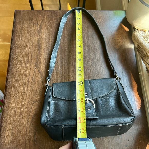 Vintage Fossil small black pebble leather shoulder bag - Picture 15 of 15